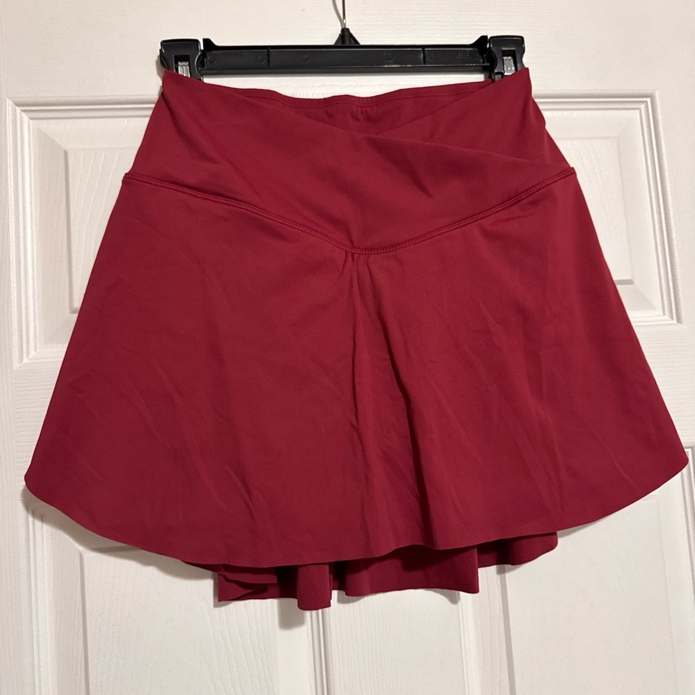 HALARA Burgundy Mini Skirt